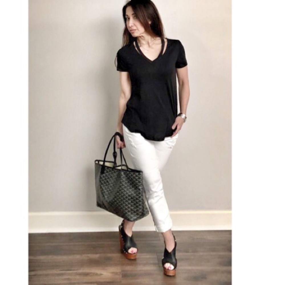 White light distress skinny rolled jeans - Picture 4 of 6